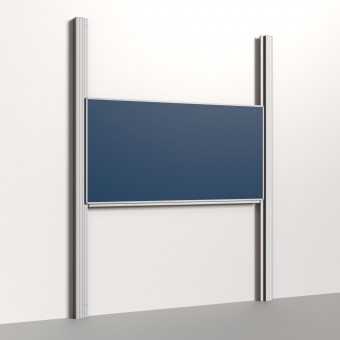 Pylonentafel, 200x100 cm, 1-flächig, höhenverstellbar, Stahlemaille blau 